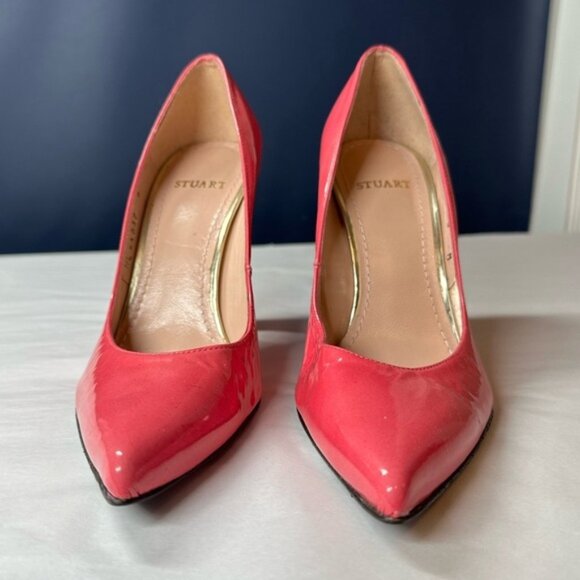 Stuart Weitzman Pink ; Red Patent Leather Pumps Size 6 - Picture 10 of 15